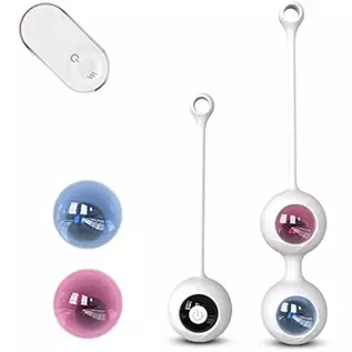 Fantasy Lover Wireless Vibrating Kegel Balls for Pelvic Floor Tightening Set of 6 Silicone G-Spot Vibrator for Vagina and Anal P