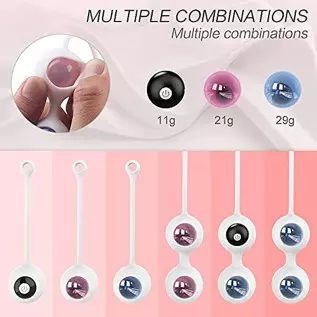 Fantasy Lover Wireless Vibrating Kegel Balls for Pelvic Floor Tightening Set of 6 Silicone G-Spot Vibrator for Vagina and Anal P