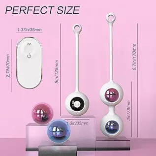 Fantasy Lover Wireless Vibrating Kegel Balls for Pelvic Floor Tightening Set of 6 Silicone G-Spot Vibrator for Vagina and Anal P