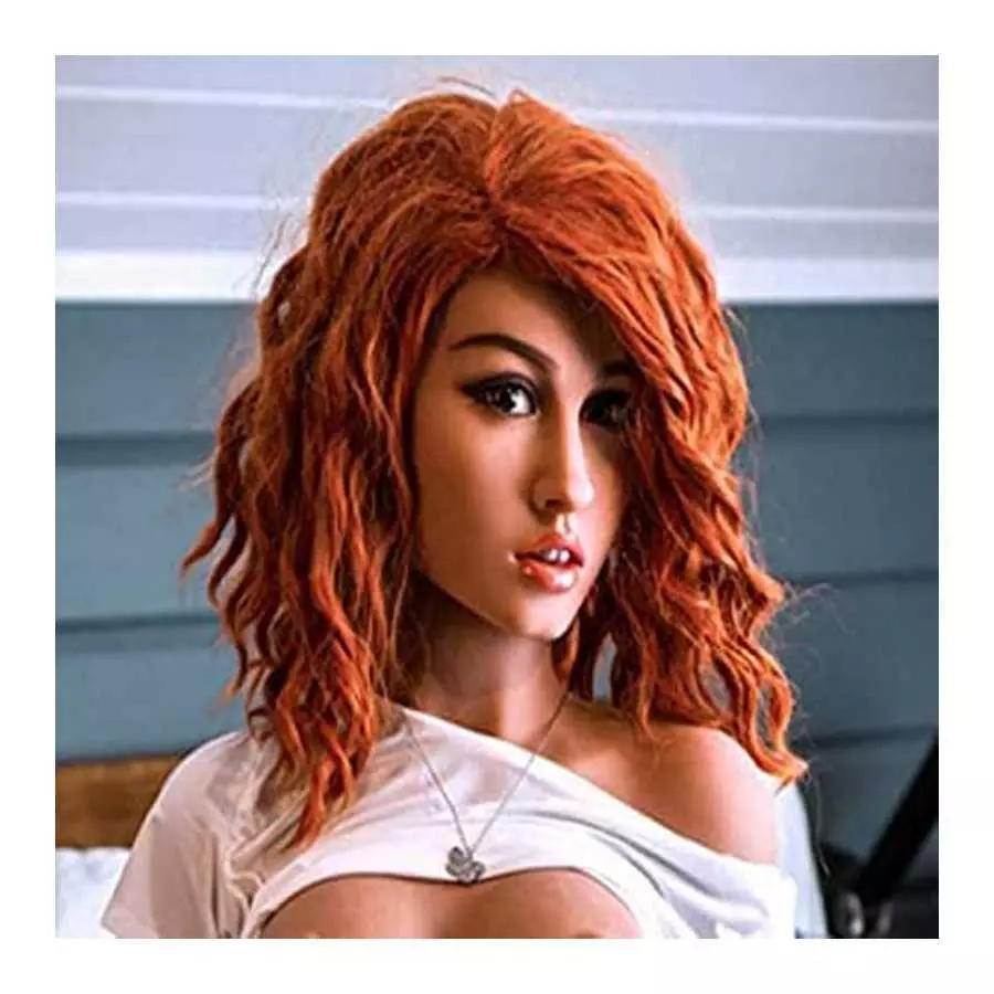 Realistic Silicone Sex Doll Head with Face Love Doll Adult Sex Toy Pussy Real Sex Toys Realistic Male Love Doll Wheat Skin（Only 