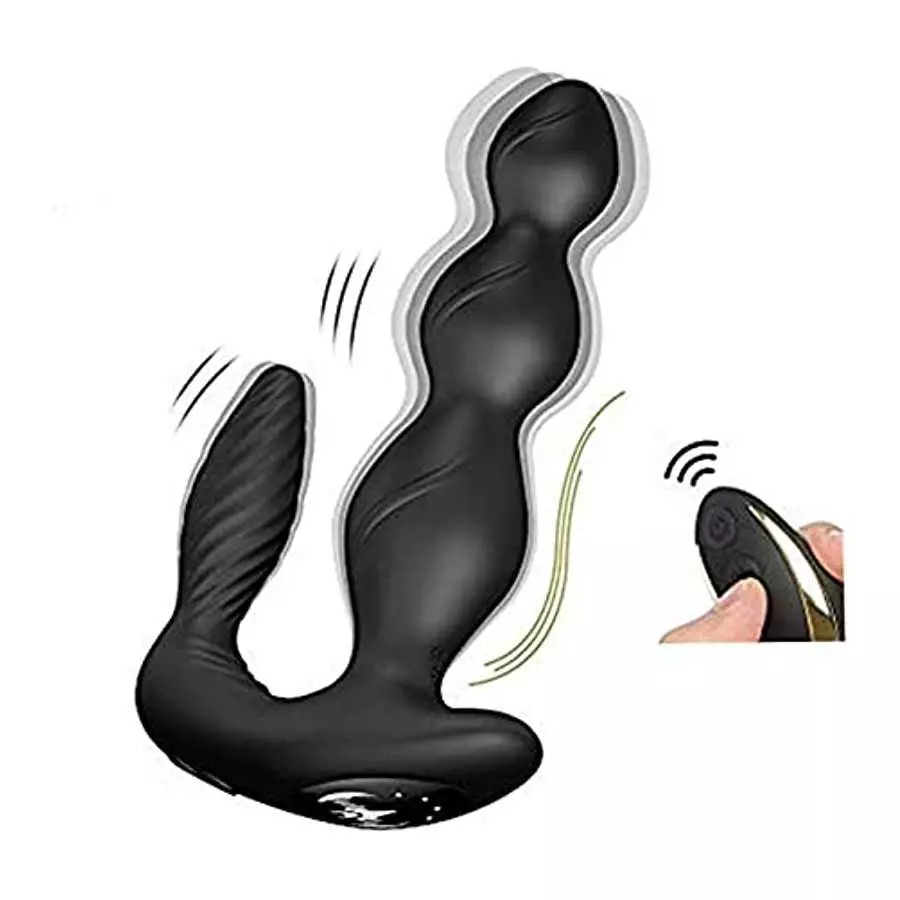 Male Vibrating Prostate Massager with 3 Powerful Motors 9 Vibration Modes for Wireless Remote Anal Play, Unisex Waterproof Silic Male Vibrating Prostate Massager with 3 Powerful Motors 9 Vibration Modes for Wireless Remote Anal Play, Unisex Waterproof Silic