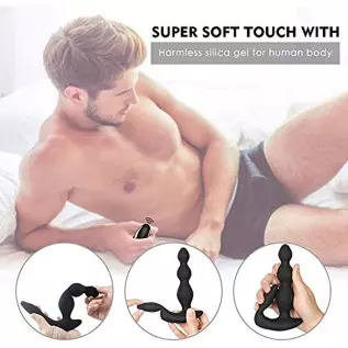 Male Vibrating Prostate Massager with 3 Powerful Motors 9 Vibration Modes for Wireless Remote Anal Play, Unisex Waterproof Silic Male Vibrating Prostate Massager with 3 Powerful Motors 9 Vibration Modes for Wireless Remote Anal Play, Unisex Waterproof Silic