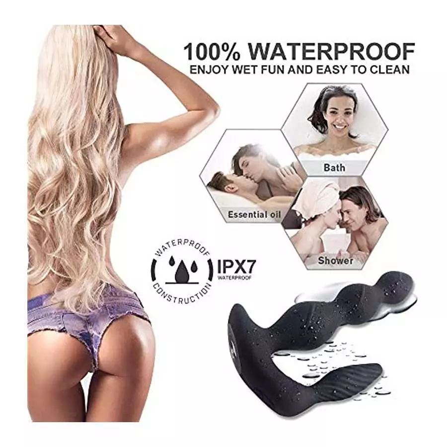 Male Vibrating Prostate Massager with 3 Powerful Motors 9 Vibration Modes for Wireless Remote Anal Play, Unisex Waterproof Silic