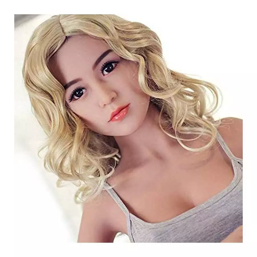 Sex Doll Head 7lb Male Masturbator withLifelike Face and Screw for Slicone TPE Torso Body Pocket Pussy Stroker Brown Skin Realis
