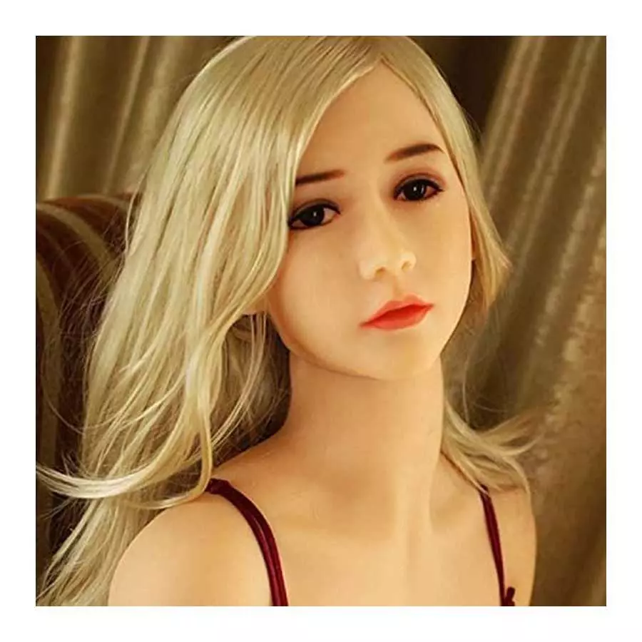 Silicone Sex Doll Head with Asian Women's Face, White Skin Adult Toy Lifelike Male Toys Skeleton Beauty Women for Man Adult Love