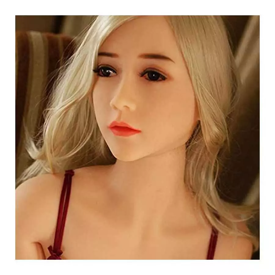 Silicone Sex Doll Head with Asian Women's Face, White Skin Adult Toy Lifelike Male Toys Skeleton Beauty Women for Man Adult Love