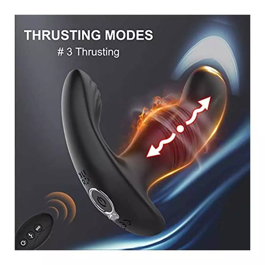 Thrusting Anal Plug Vibrator for Men Women - Wireless Remote 7 Vibrating 3 Thrusting Adult Sex Toy Pleasure Devices Anales Plugs