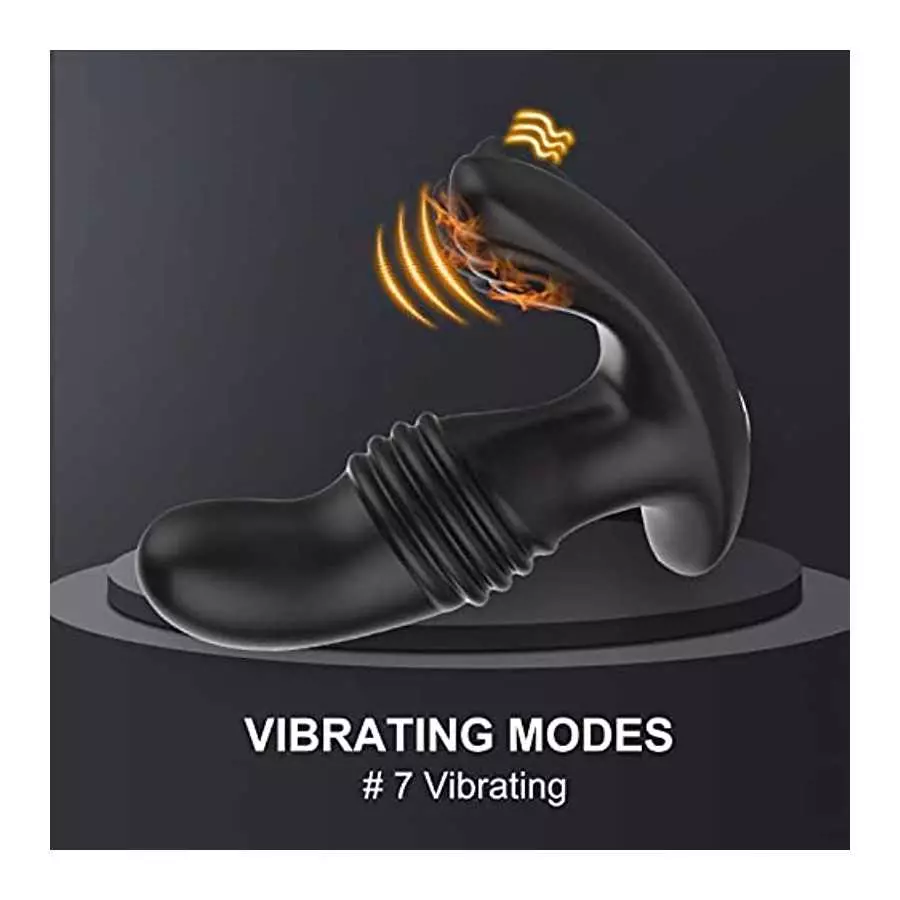 Thrusting Anal Plug Vibrator for Men Women - Wireless Remote 7 Vibrating 3 Thrusting Adult Sex Toy Pleasure Devices Anales Plugs