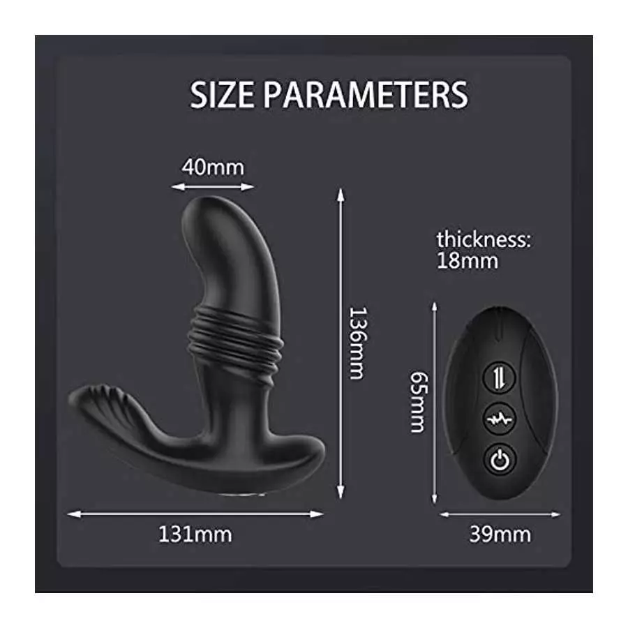 Thrusting Anal Plug Vibrator for Men Women - Wireless Remote 7 Vibrating 3 Thrusting Adult Sex Toy Pleasure Devices Anales Plugs