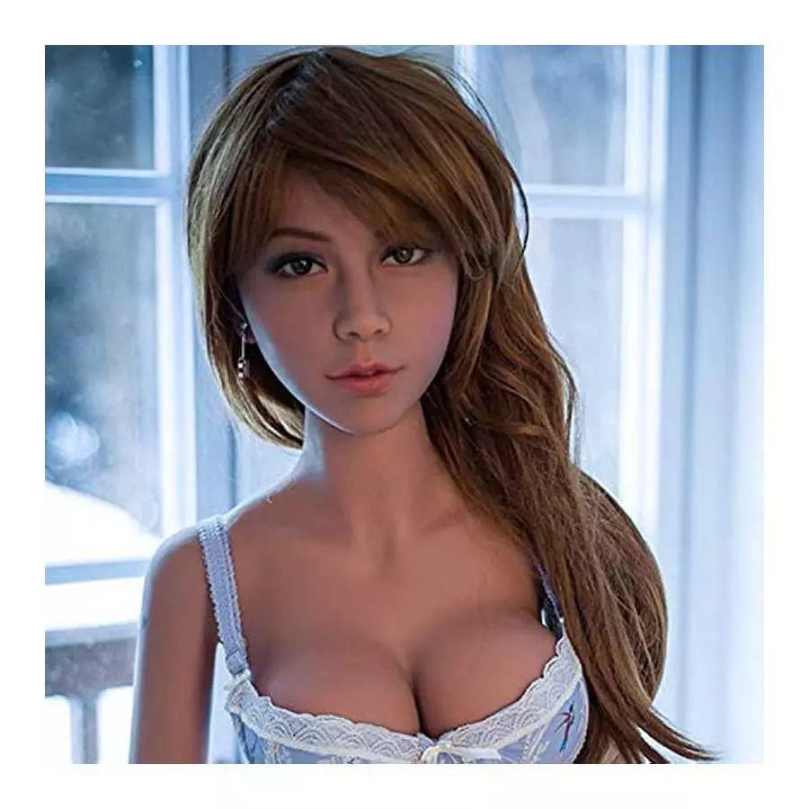 Male Masturbator Sex Doll Head for Torso Brown-Skin Masturbator Toy for Man Oral Play Realistic Women Face Sex Dolls for Men Mas