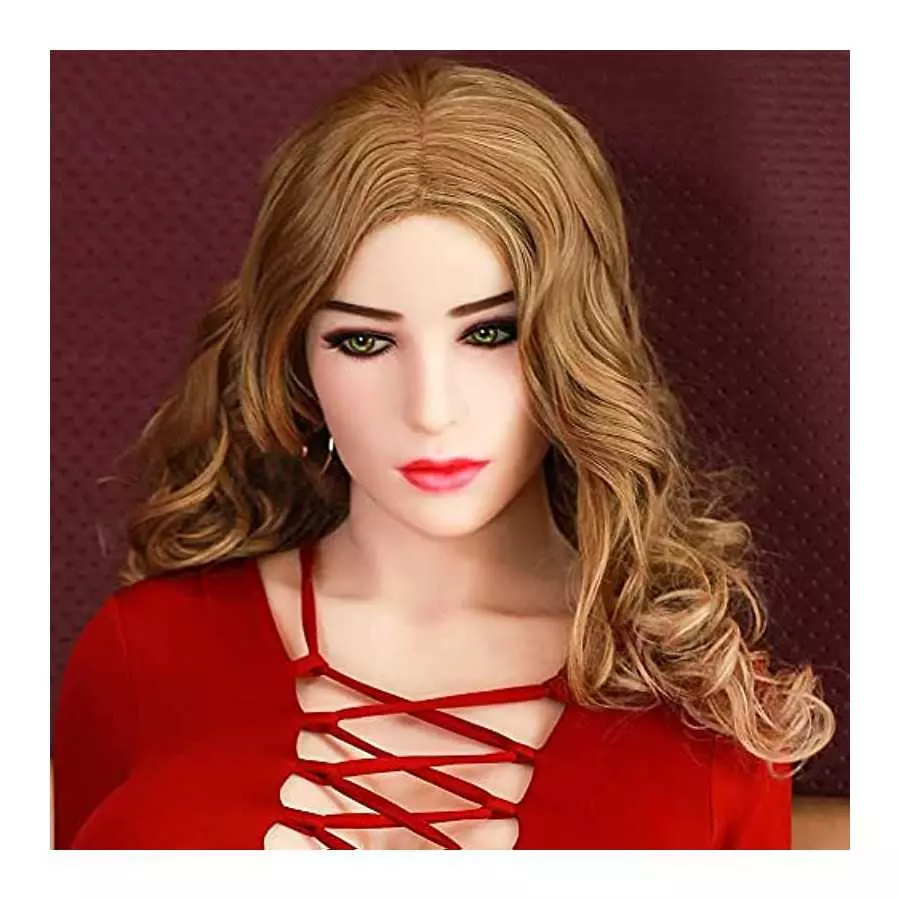 A Doll Head Male Masturbator TPE Pocket Pussy Male Sex Doll Silicone Love Sex Toy for Men Masturbation White Skin (Only Head)