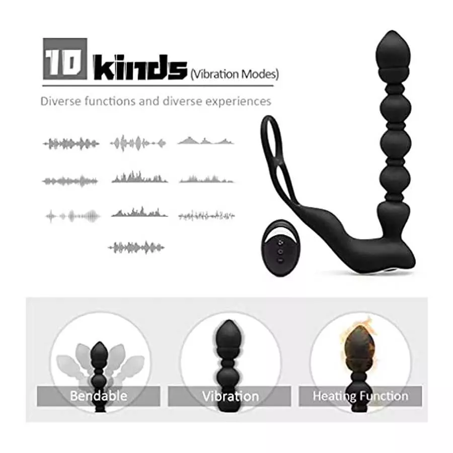 Thrust Anal Vibrator with Remote Control Anal Sex Toys - Vibrating Anal Sex Toys, Anal Plugs, Prostate Stimulator Toys, Anal Toy