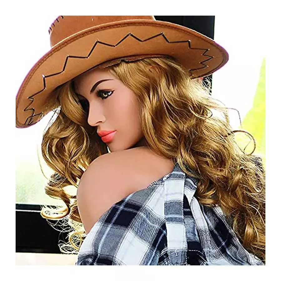 A Doll Head Male Masturbator TPE Pocket Pussy Male Sex Doll Silicone Love Sex Toy for Men Masturbation Tan Skin (Only Head)