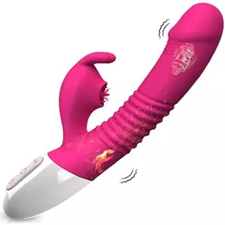 G Spot Rabbit Vibrator for Women Bunny Ears for Clitoris G-spot Stimulation,Waterproof Dildo Vibrator with 7 Powerful Vibrations