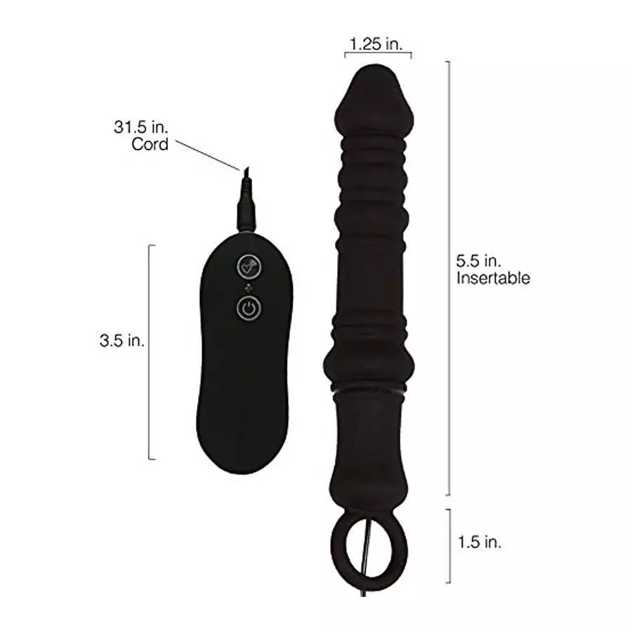 Vibrating Anal Stimulator - Butt Plug with 10 Functions of Vibrations - Textured Vibe