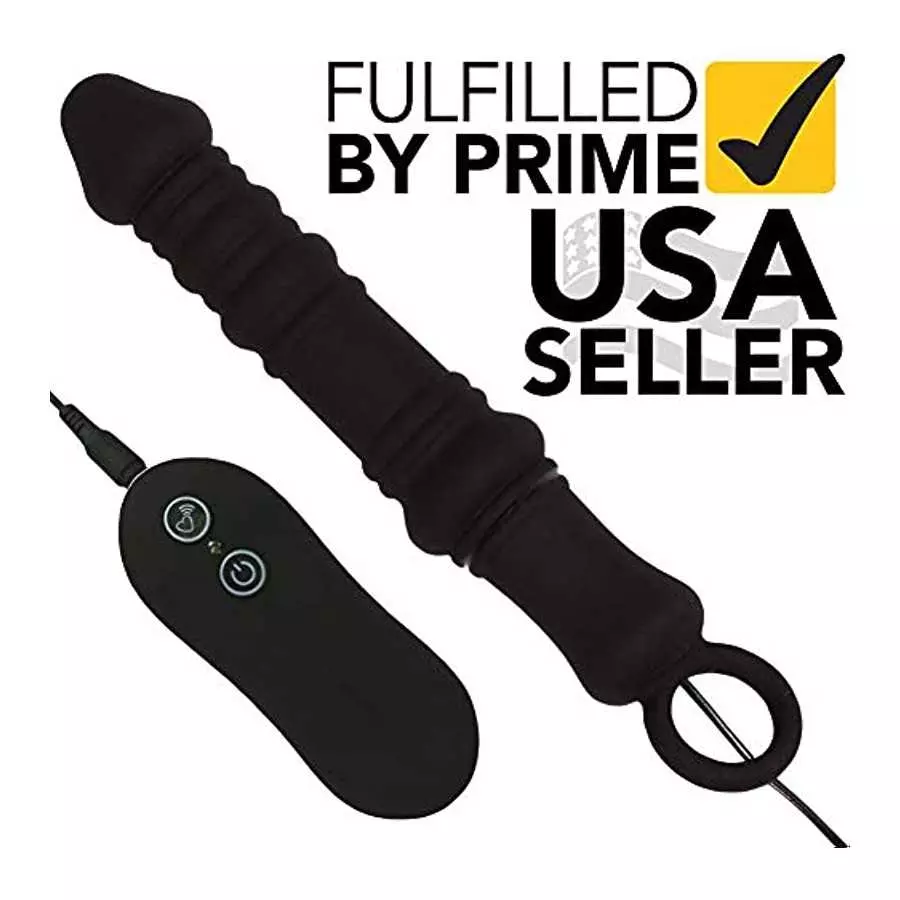 Vibrating Anal Stimulator - Butt Plug with 10 Functions of Vibrations - Textured Vibe