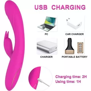 Rabbit Vibrator Sex Toys for Women, LUGAGA G Spot Rose Vibrator Dildo with 10 Vibrations and One-Click Enhanced Mode, Powerful D Rabbit Vibrator Sex Toys for Women, LUGAGA G Spot Rose Vibrator Dildo with 10 Vibrations and One-Click Enhanced Mode, Powerful D
