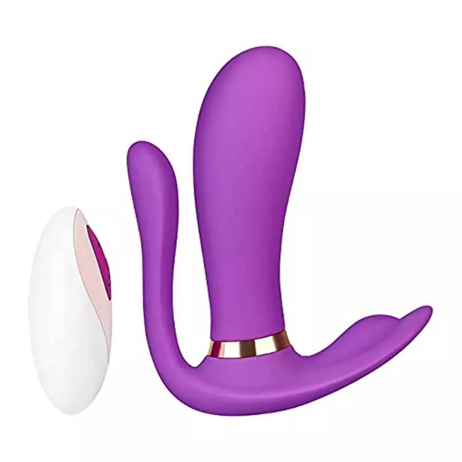 EIS Wearable G-Spot Vibrator with Clitoris & Anal Stimulators - G-Spot Stimulation, Clitoral Vibrator, Vibrating Anal Plug - Rem