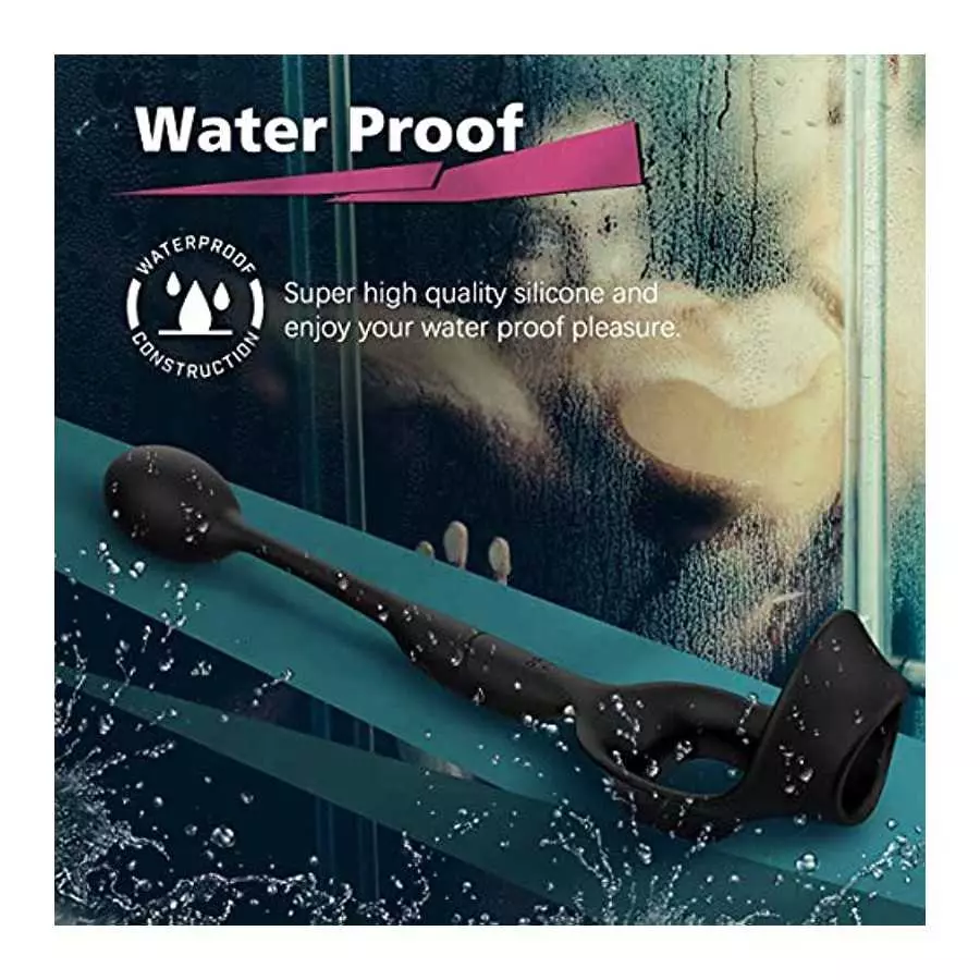 Vibraitng Prostate Massager Men's Butt Plug Anal Vibrator with Penisring,Silicone Anal Plug with 10 Strong Vibration Remote Cont