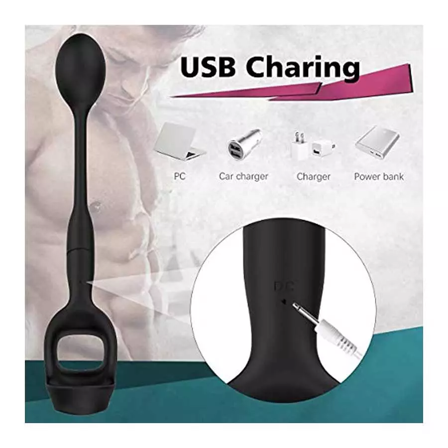 Vibraitng Prostate Massager Men's Butt Plug Anal Vibrator with Penisring,Silicone Anal Plug with 10 Strong Vibration Remote Cont