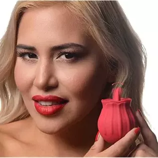 Inmi Bloomgasm Wild Violet 10X Silicone Clit Tongue Licking Vibrating Stimulator for Women & Men & Couples, G-Spot Clitoral Anal