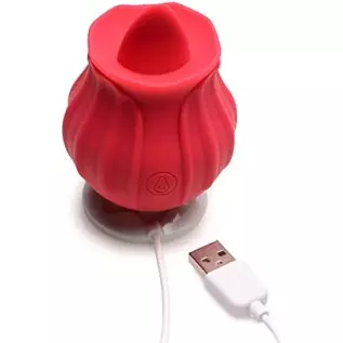 Inmi Bloomgasm Wild Violet 10X Silicone Clit Tongue Licking Vibrating Stimulator for Women & Men & Couples, G-Spot Clitoral Anal