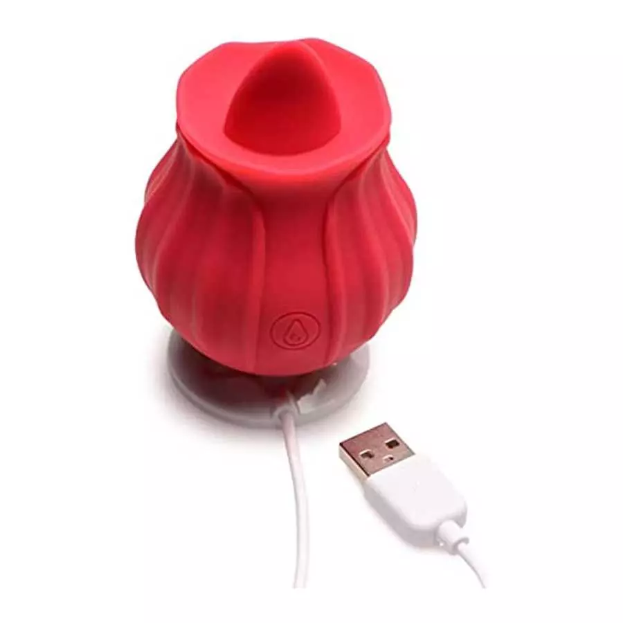 Inmi Bloomgasm Wild Violet 10X Silicone Clit Tongue Licking Vibrating Stimulator for Women & Men & Couples, G-Spot Clitoral Anal