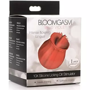 Inmi Bloomgasm Wild Violet 10X Silicone Clit Tongue Licking Vibrating Stimulator for Women & Men & Couples, G-Spot Clitoral Anal