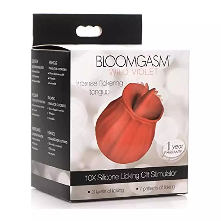 Inmi Bloomgasm Wild Violet 10X Silicone Clit Tongue Licking Vibrating Stimulator for Women & Men & Couples, G-Spot Clitoral Anal