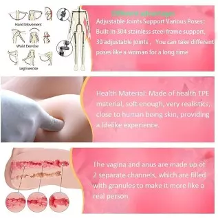 Realistic Female Sex Doll with Standing Feet, BBW 163CM/5.15FT TPE Silicone Love Doll with Big Breasts, Ships from USA (A)