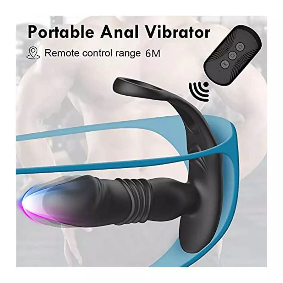3 in 1 Telescopic Anal Vibrator Prostate Massage Butt Plug Prostate Stimulator Delay Ejaculation Penis Ring Dildos Sex Toys for 