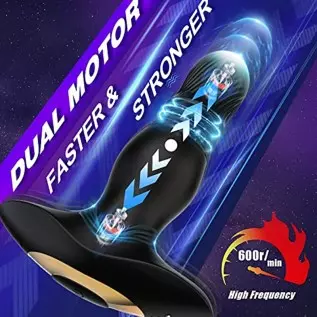 Thrusting Anal Vibrator, Prostate Massager with 7 Thrusting & Vibrating Modes Remote Control and Ultrafast Thrusting Frequency A