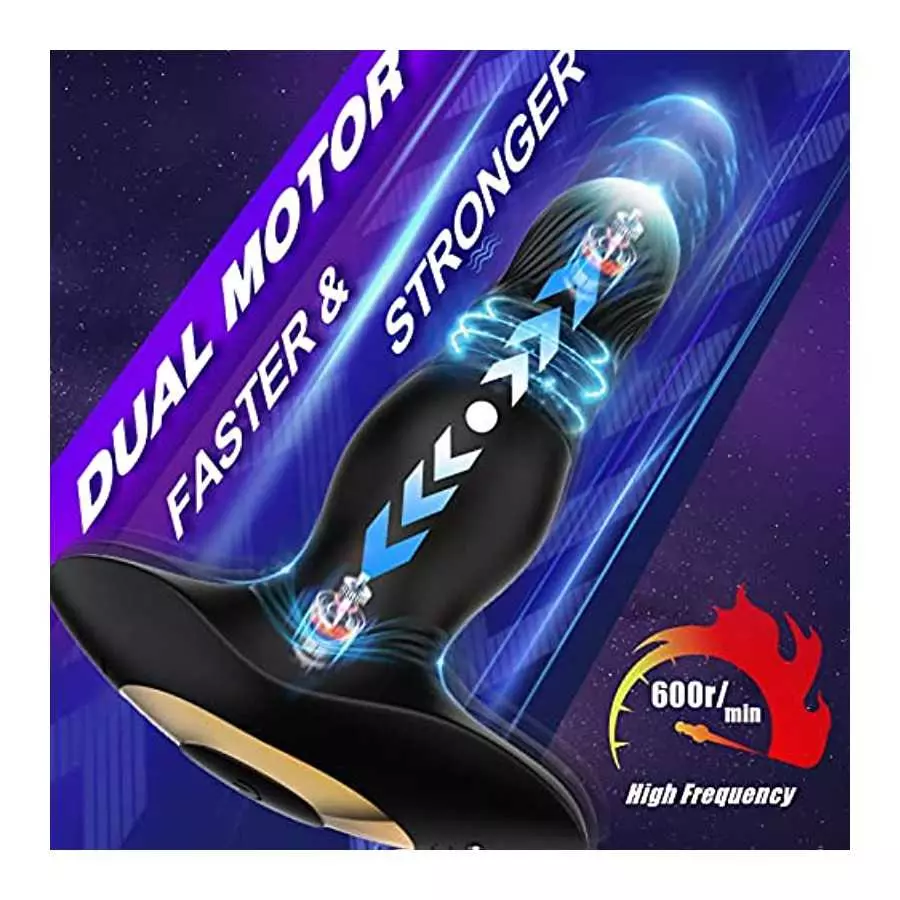 Thrusting Anal Vibrator, Prostate Massager with 7 Thrusting & Vibrating Modes Remote Control and Ultrafast Thrusting Frequency A