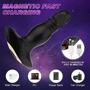 Thrusting Anal Vibrator, Prostate Massager with 7 Thrusting & Vibrating Modes Remote Control and Ultrafast Thrusting Frequency A