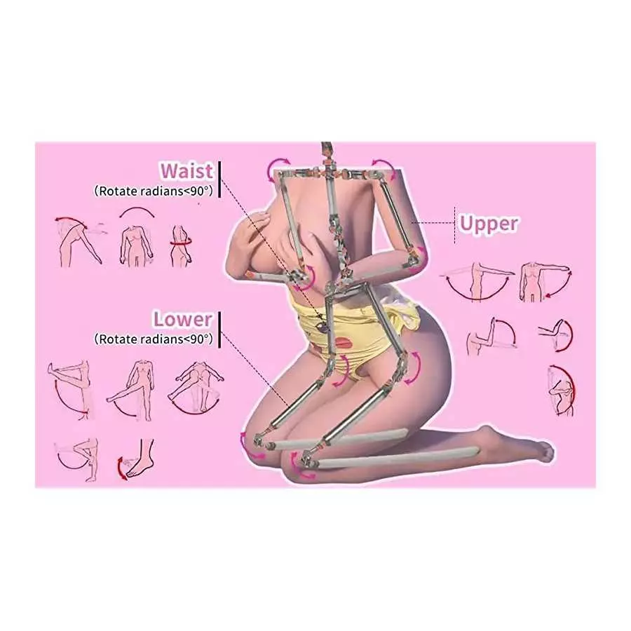 Full Size Sex Doll Life Size Male Sex Dolls Women's Torso Sex Doll TPE Silicone Doll Sex Dolls with Standing Feet Love Doll Tan 