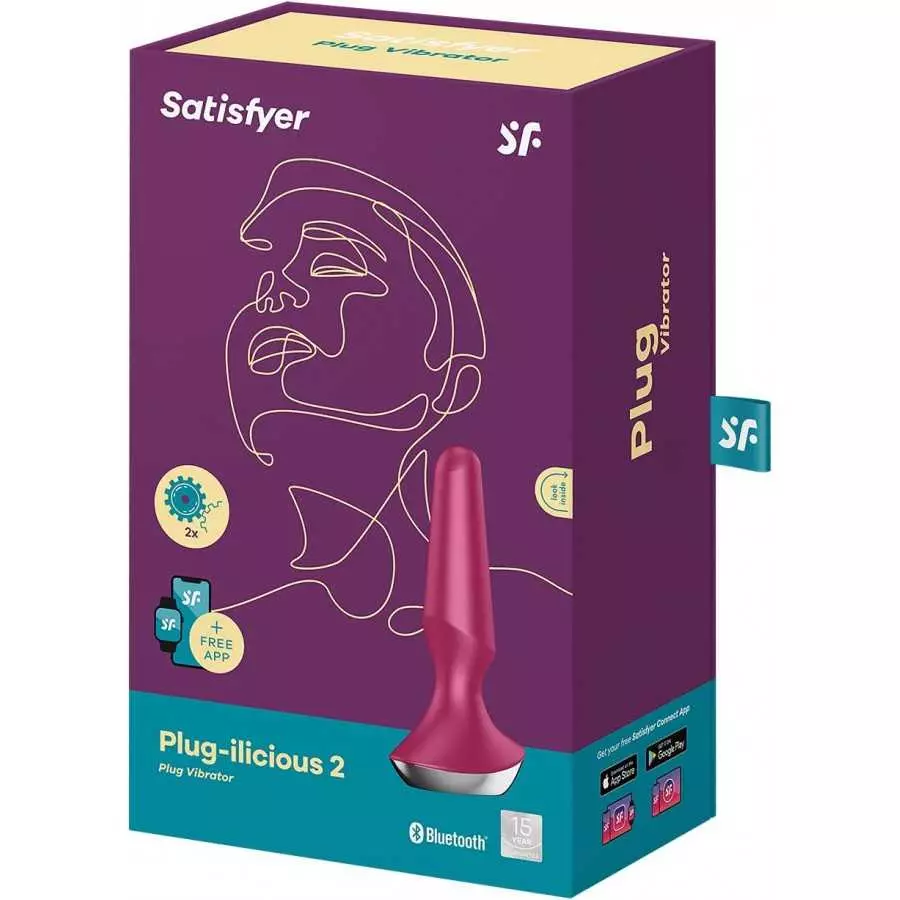 Satisfyer Plug-ilicious 2 Anal Vibrator with App Control - Vibrating Anal Plug, Butt Plug, Voluminous Shape, Rounded Tip, Wide B