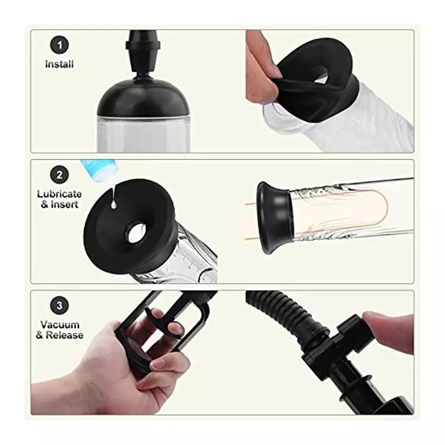 Penis Vacuum Pump, Manual Penis Enlarger Enlargement Extend Pump Air Pressure Device, Adult Male Sex Toys for Men Stronger Bigge