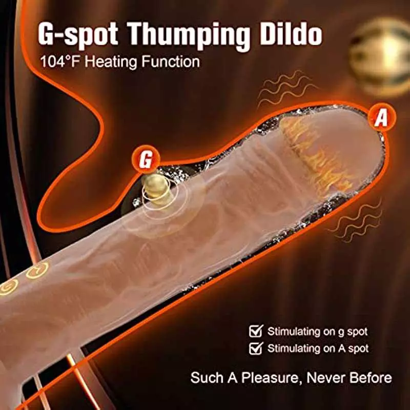 Sex Toys Vibrating Dildo Thrusting Vibrator with Heating, Realistic G Spot Tapping Dildos with 5 Thumping 10 Vibration Modes for