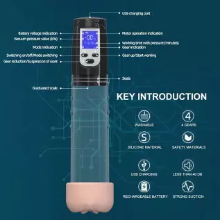 Electric Penis Pump Vacuum 12inch, PenisPump for Men Vacuum Suction Erection and Penis Enlargement with LCD Display, Male Mastur Electric Penis Pump Vacuum 12inch, PenisPump for Men Vacuum Suction Erection and Penis Enlargement with LCD Display, Male Mastur