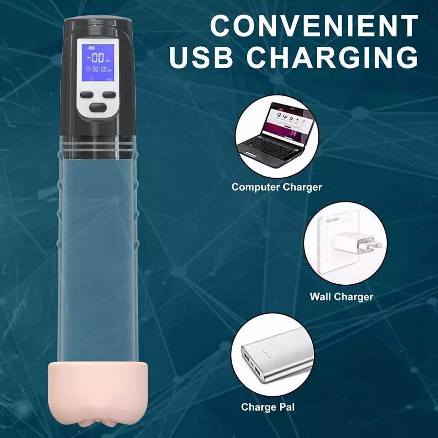 Electric Penis Pump Vacuum 12inch, PenisPump for Men Vacuum Suction Erection and Penis Enlargement with LCD Display, Male Mastur