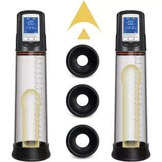 Male Sex Toy for Men Penis Pump Penis Enlarger - 5 Suction Mode Automatic High-Vacuum Penis Pumps with 3 Size Rings, Dick Pump,