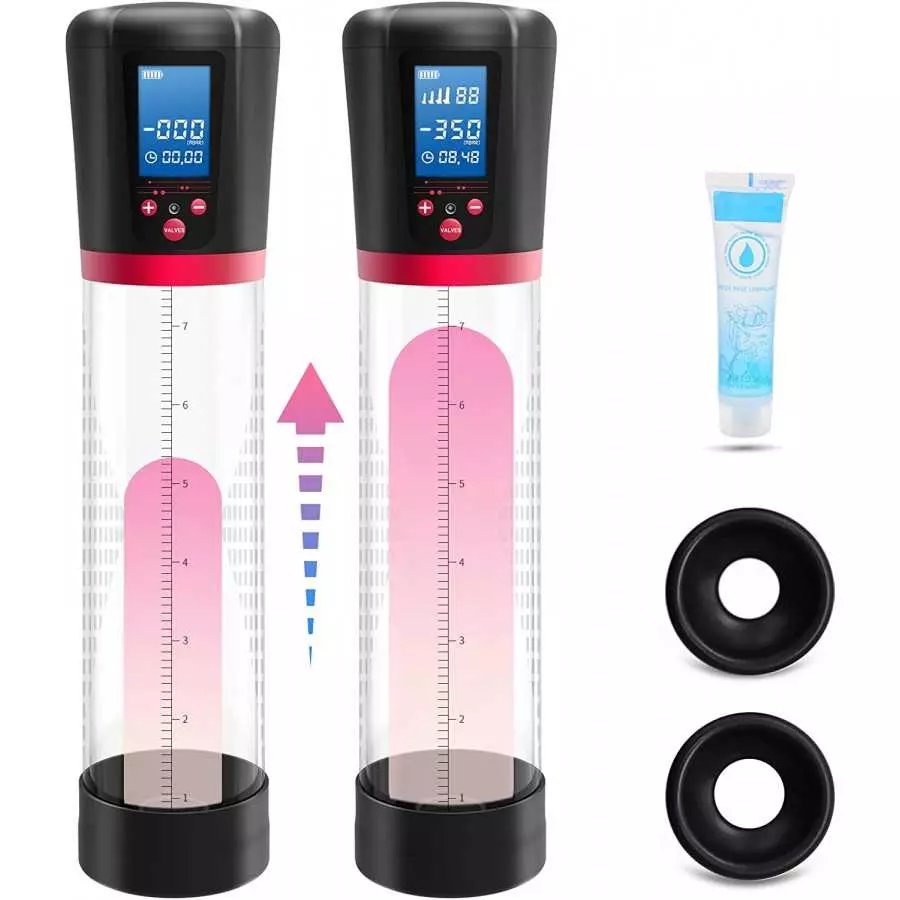 Electric Penis Vacuum Pump with 4 Suction Intensities, Adorime Rechargeable Automatic High-Vacuum Penis Enlargement Extend Pump, Electric Penis Vacuum Pump with 4 Suction Intensities, Adorime Rechargeable Automatic High-Vacuum Penis Enlargement Extend Pump,