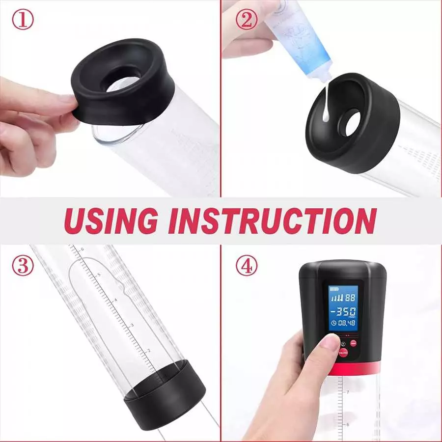 Electric Penis Vacuum Pump with 4 Suction Intensities, Adorime Rechargeable Automatic High-Vacuum Penis Enlargement Extend Pump,