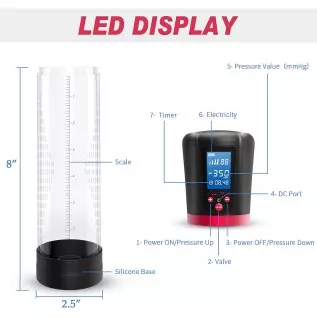 Electric Penis Vacuum Pump with 4 Suction Intensities, Adorime Rechargeable Automatic High-Vacuum Penis Enlargement Extend Pump, Electric Penis Vacuum Pump with 4 Suction Intensities, Adorime Rechargeable Automatic High-Vacuum Penis Enlargement Extend Pump,