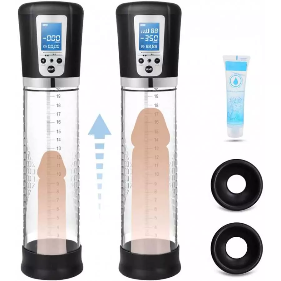 Electric Penis Vacuum Pump with 4 Suction Intensities, Adorime Rechargeable Automatic High-Vacuum Penis Enlargement Extend Pump,