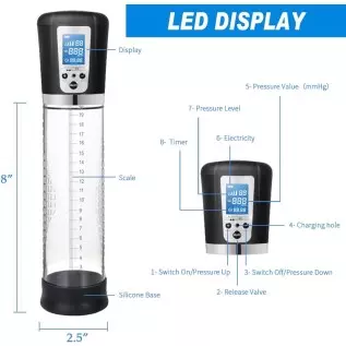 Electric Penis Vacuum Pump with 4 Suction Intensities, Adorime Rechargeable Automatic High-Vacuum Penis Enlargement Extend Pump, Electric Penis Vacuum Pump with 4 Suction Intensities, Adorime Rechargeable Automatic High-Vacuum Penis Enlargement Extend Pump,