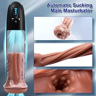 Electric Penis Vacuum Pump with Pocket Pussy, Automatic Male Masturbator Penis Enlargement Extend Pump with 4 Suction Intense, A Electric Penis Vacuum Pump with Pocket Pussy, Automatic Male Masturbator Penis Enlargement Extend Pump with 4 Suction Intense, A