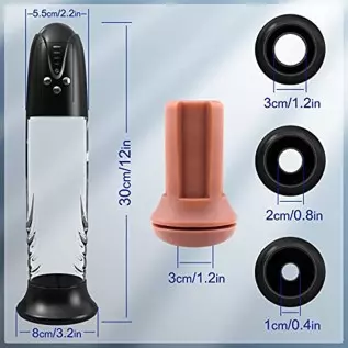 Electric Penis Vacuum Pump with Pocket Pussy, Automatic Male Masturbator Penis Enlargement Extend Pump with 4 Suction Intense, A Electric Penis Vacuum Pump with Pocket Pussy, Automatic Male Masturbator Penis Enlargement Extend Pump with 4 Suction Intense, A