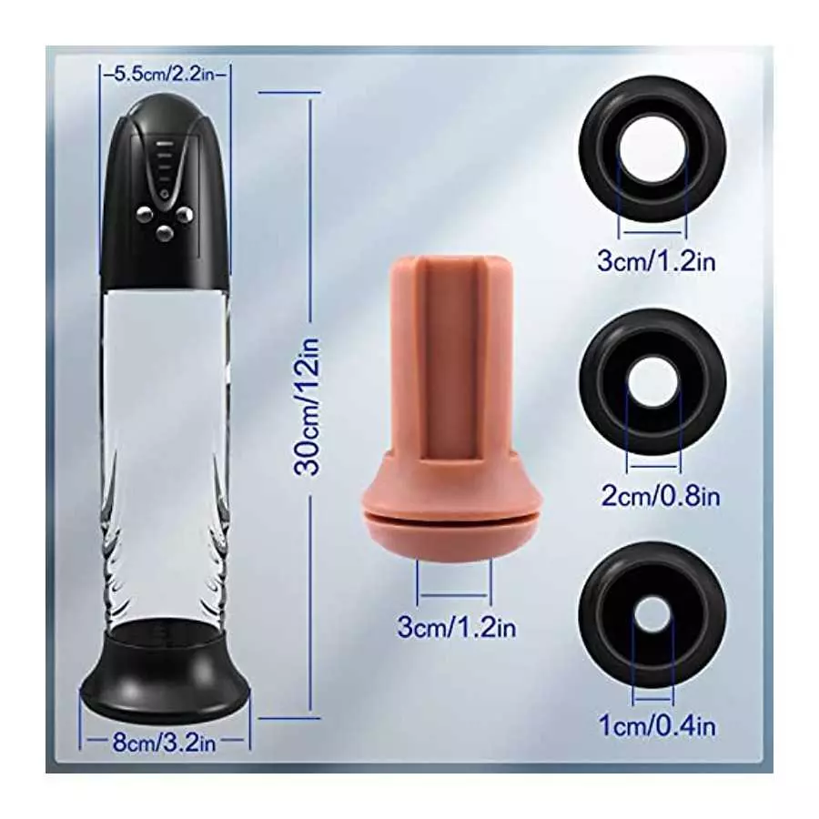 Electric Penis Vacuum Pump with Pocket Pussy, Automatic Male Masturbator Penis Enlargement Extend Pump with 4 Suction Intense, A