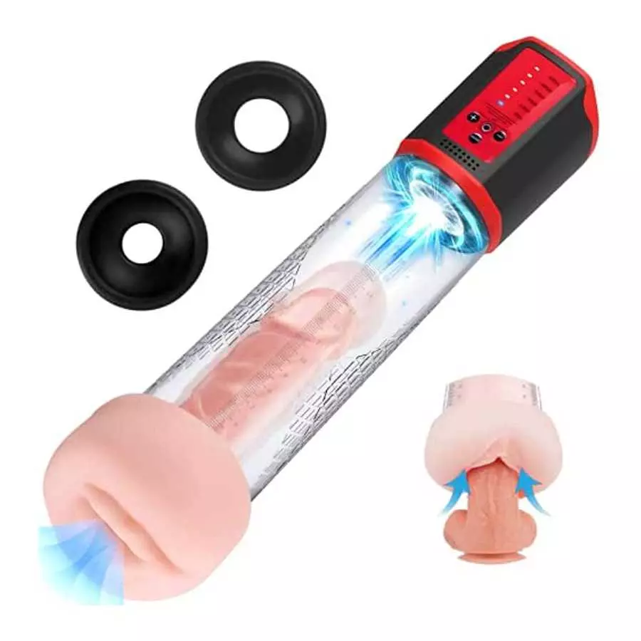 Automatic Sucking Penis Pump with Vagina Sleeve - LATUNE Rick, Electric Erection Pump Device with 5 Suction for Penis Enlargemen